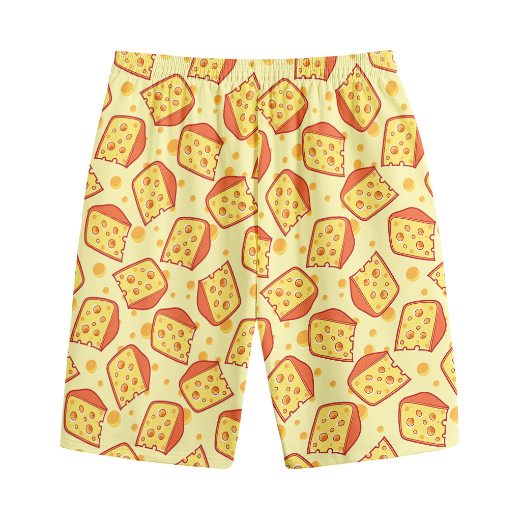 Slice Of Cheese Pattern Print Cotton Shorts