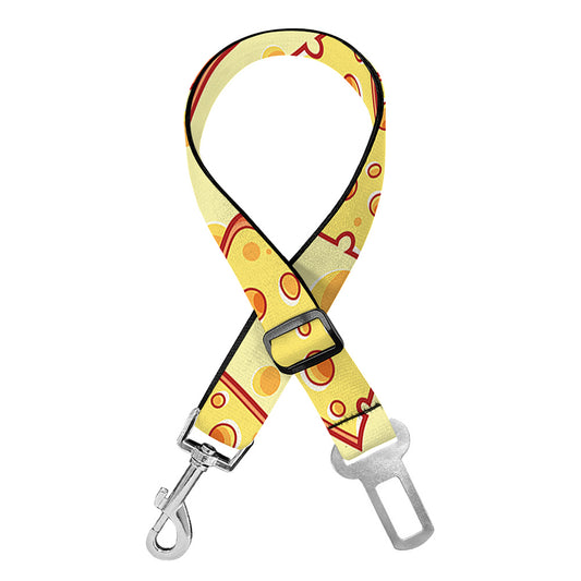 Slice Of Cheese Pattern Print Dog Seat Belt