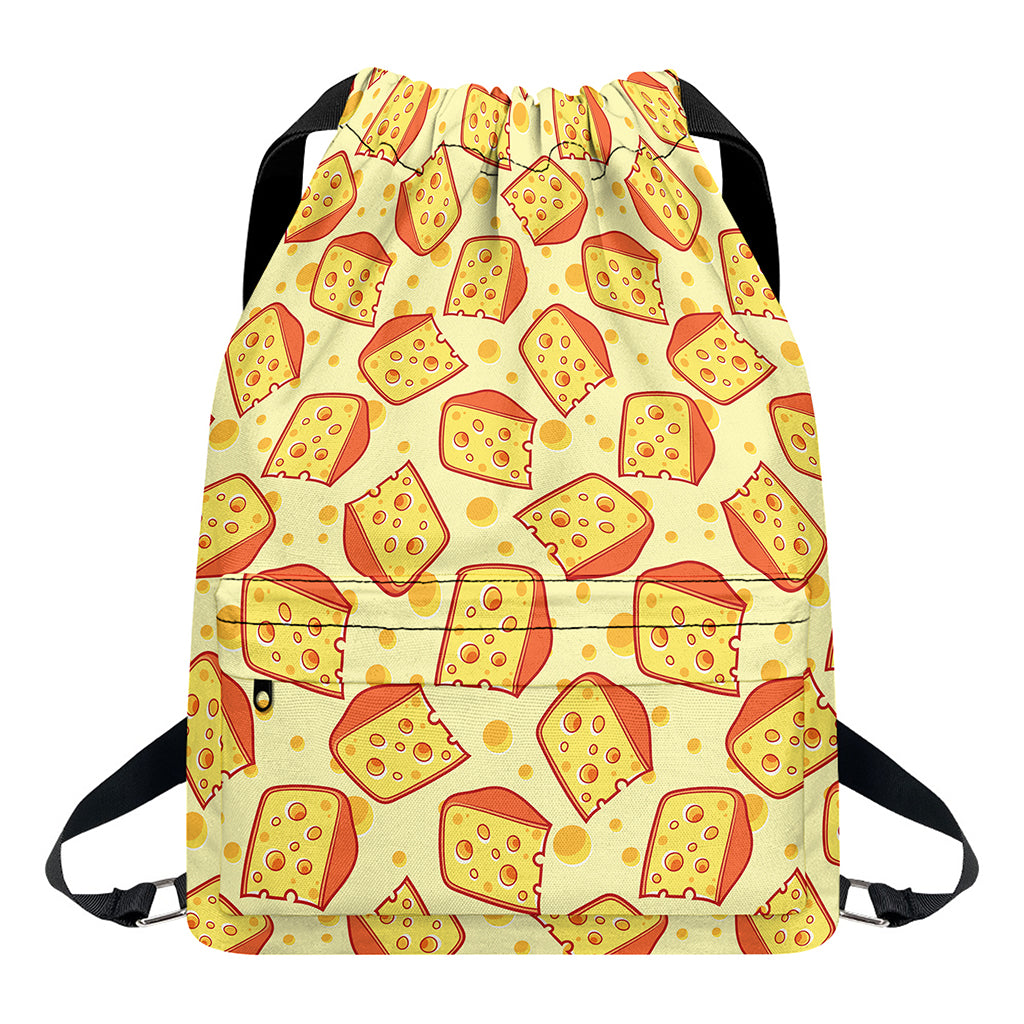Slice Of Cheese Pattern Print Drawstring Backpack