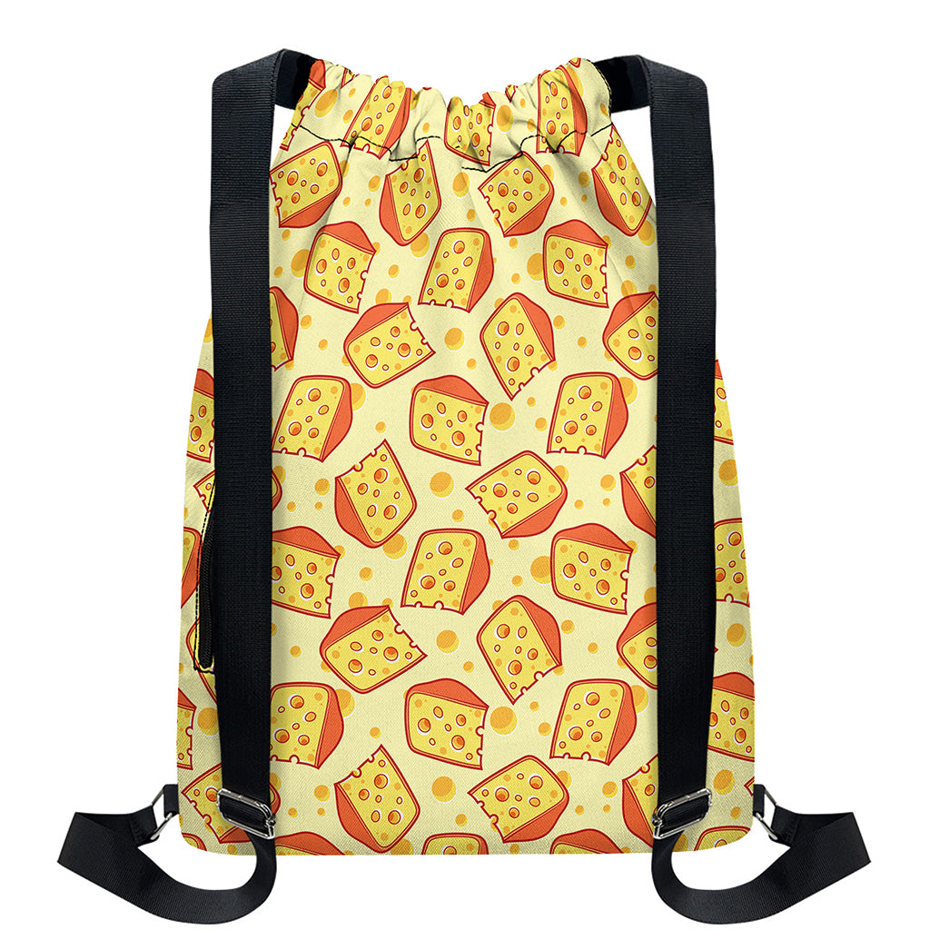 Slice Of Cheese Pattern Print Drawstring Backpack