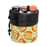 Slice Of Cheese Pattern Print Drawstring Makeup Bag