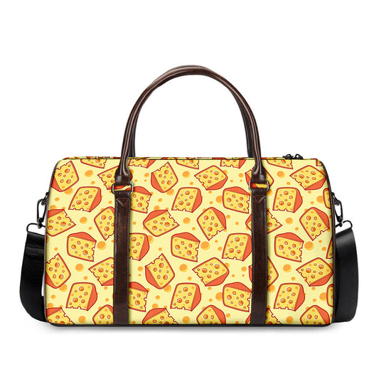 Slice Of Cheese Pattern Print Duffle Bag