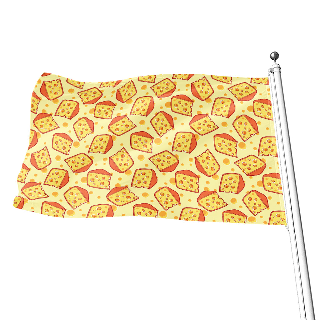 Slice Of Cheese Pattern Print Flag