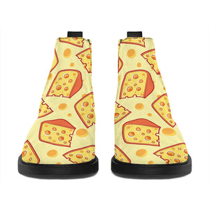 Slice Of Cheese Pattern Print Flat Ankle Boots