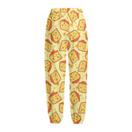 Slice Of Cheese Pattern Print Fleece Lined Knit Pants