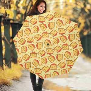 Slice Of Cheese Pattern Print Foldable Umbrella