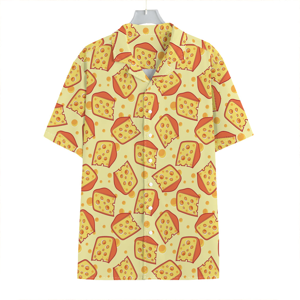 Slice Of Cheese Pattern Print Hawaiian Shirt