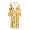 Slice Of Cheese Pattern Print Hooded Bathrobe