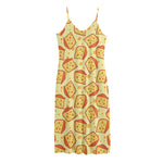 Slice Of Cheese Pattern Print Jersey Midi Cami Dress