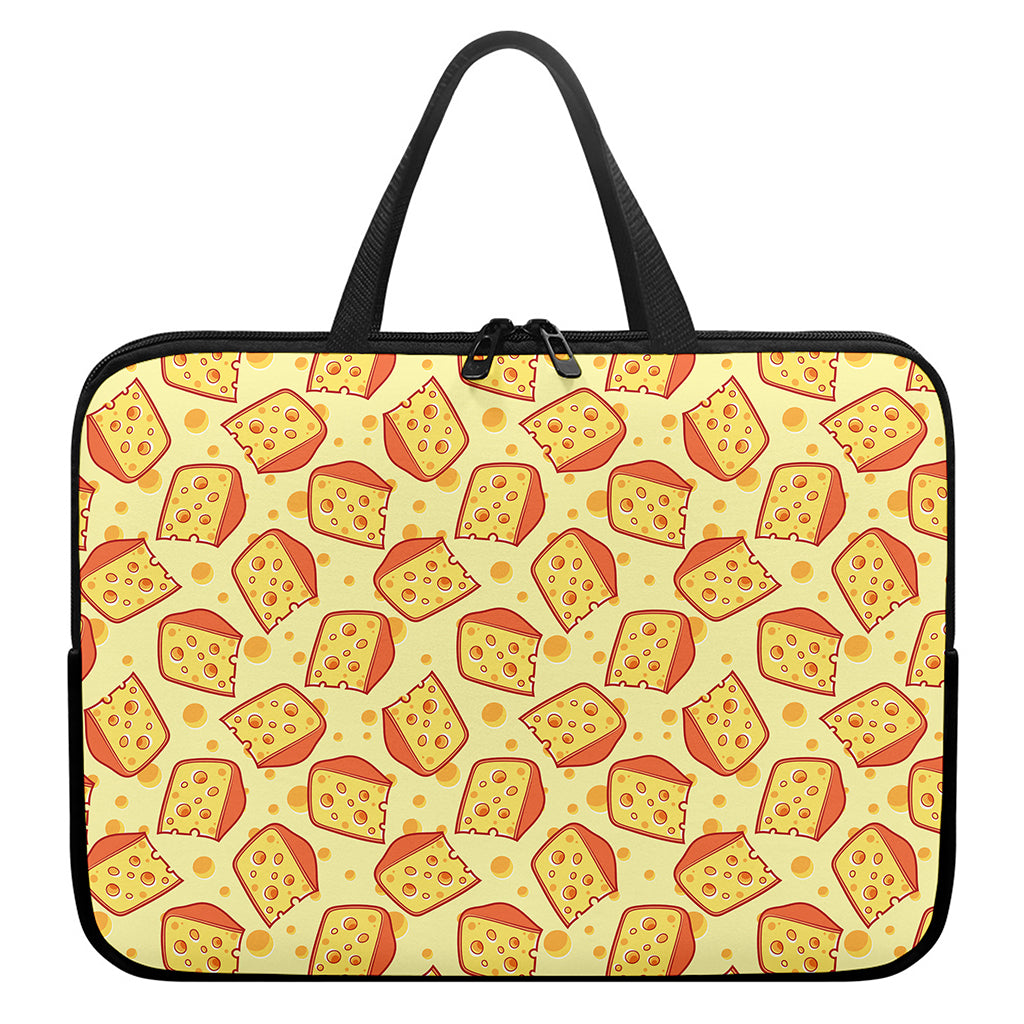 Slice Of Cheese Pattern Print Laptop Sleeve With Handle