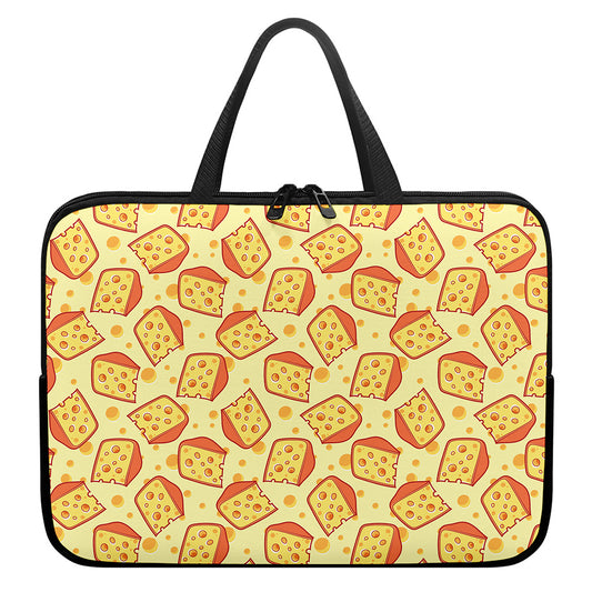 Slice Of Cheese Pattern Print Laptop Sleeve With Handle