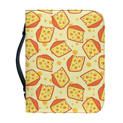Slice Of Cheese Pattern Print Leather Bible Cover