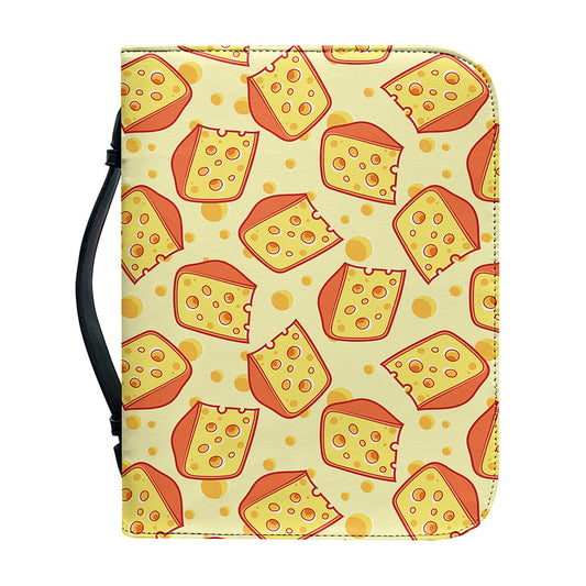 Slice Of Cheese Pattern Print Leather Bible Cover