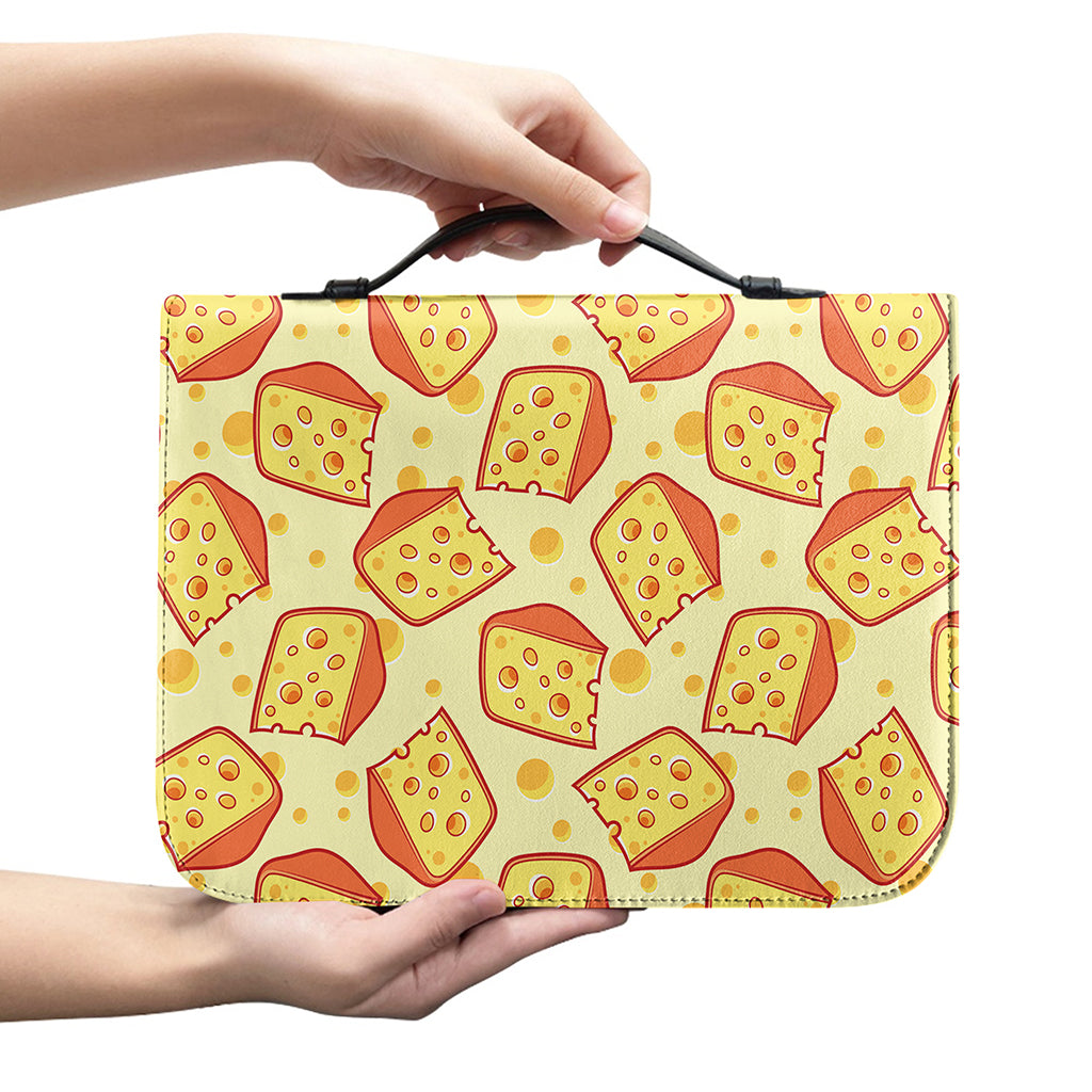 Slice Of Cheese Pattern Print Leather Bible Cover
