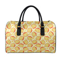 Slice Of Cheese Pattern Print Leather Duffel Bag