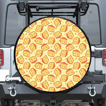 Slice Of Cheese Pattern Print Leather Spare Tire Cover
