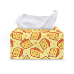Slice Of Cheese Pattern Print Leather Tissue Box Cover