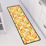 Slice Of Cheese Pattern Print Long Kitchen Mat