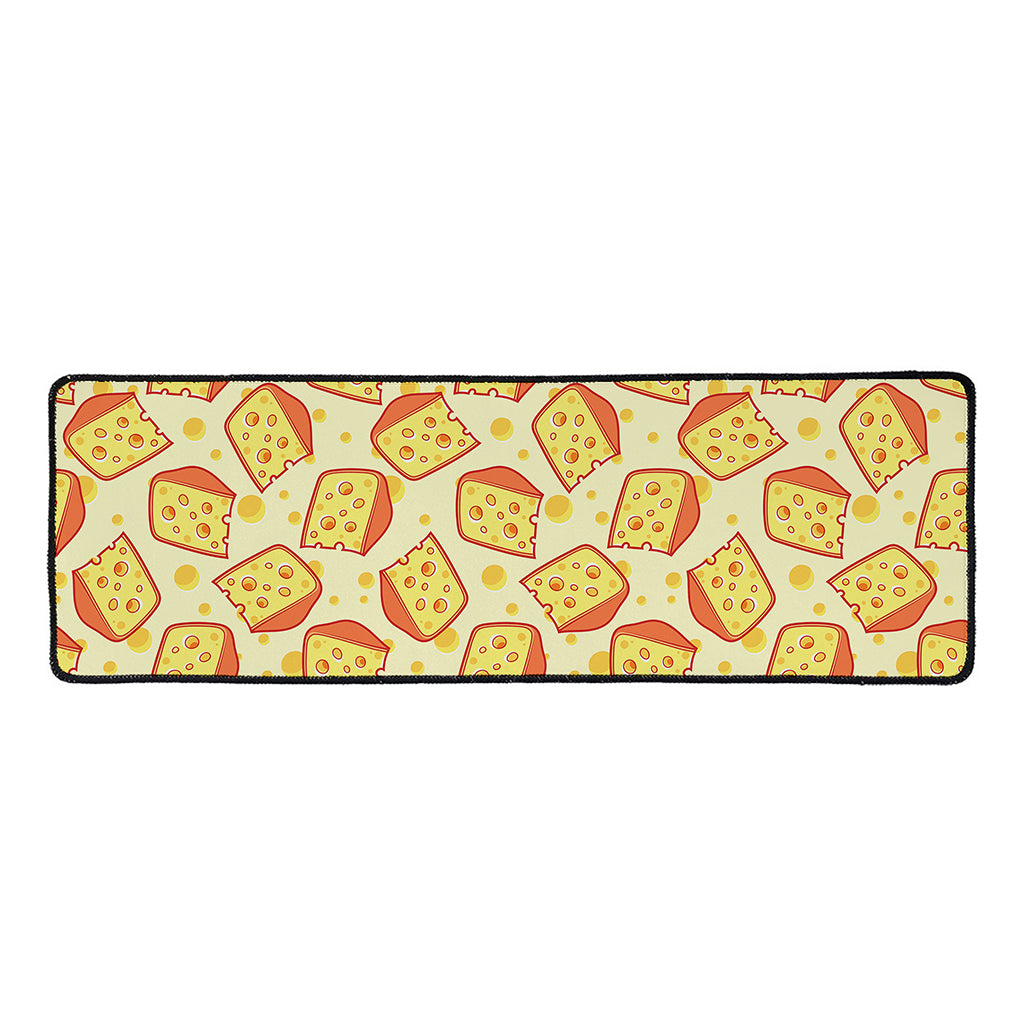 Slice Of Cheese Pattern Print Long Kitchen Mat