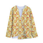 Slice Of Cheese Pattern Print Long Sleeve Short Coat