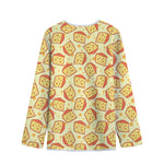 Slice Of Cheese Pattern Print Long Sleeve Short Coat