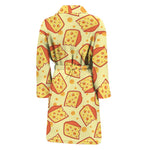 Slice Of Cheese Pattern Print Men's Bathrobe