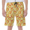 Slice Of Cheese Pattern Print Men's Beach Shorts