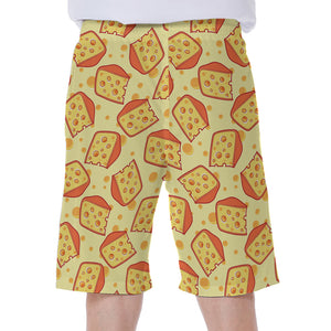 Slice Of Cheese Pattern Print Men's Beach Shorts