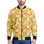 Slice Of Cheese Pattern Print Men's Bomber Jacket