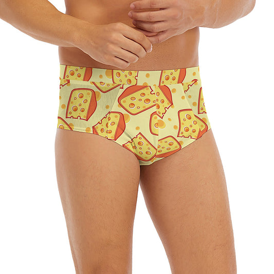Slice Of Cheese Pattern Print Men's Briefs