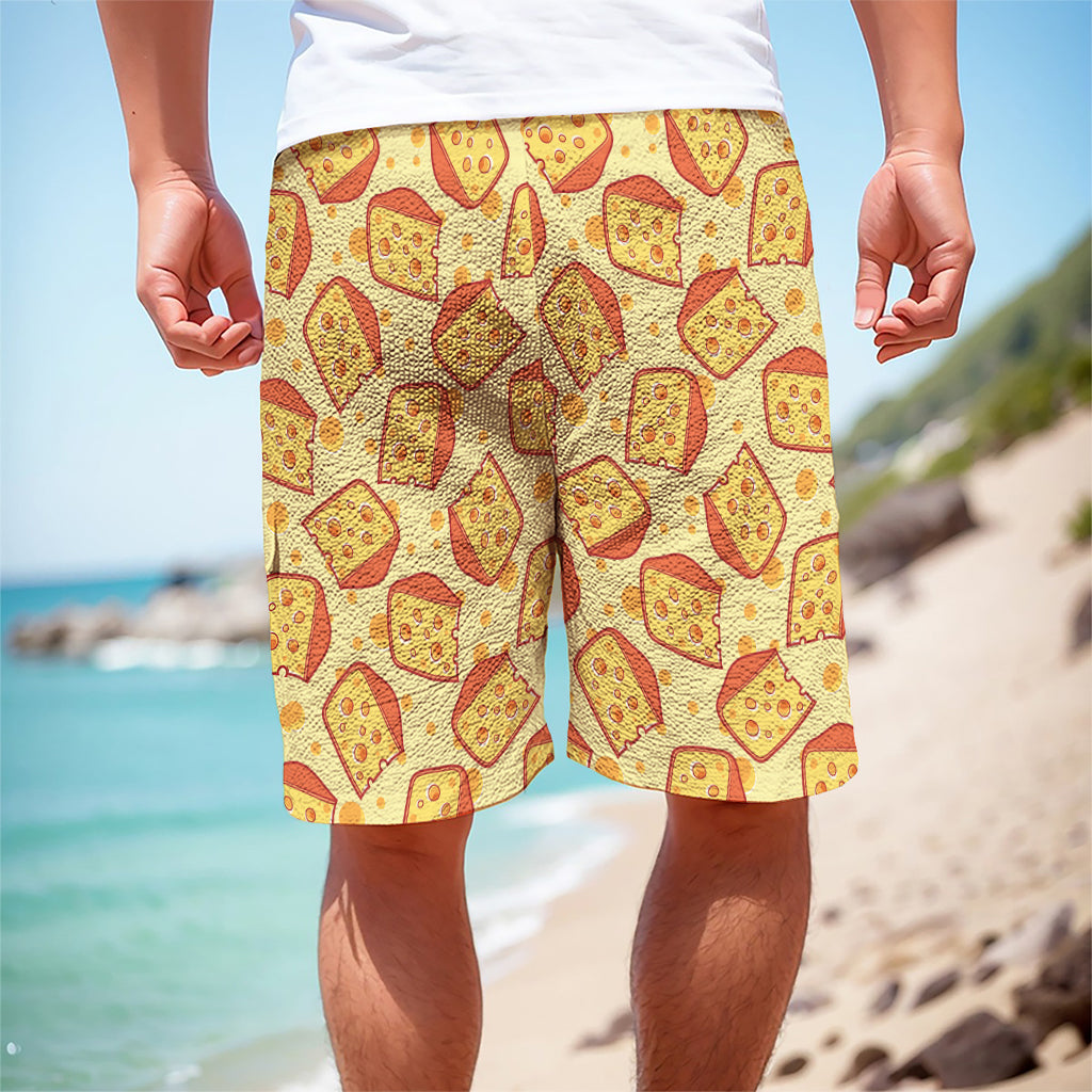 Slice Of Cheese Pattern Print Men's Cargo Shorts