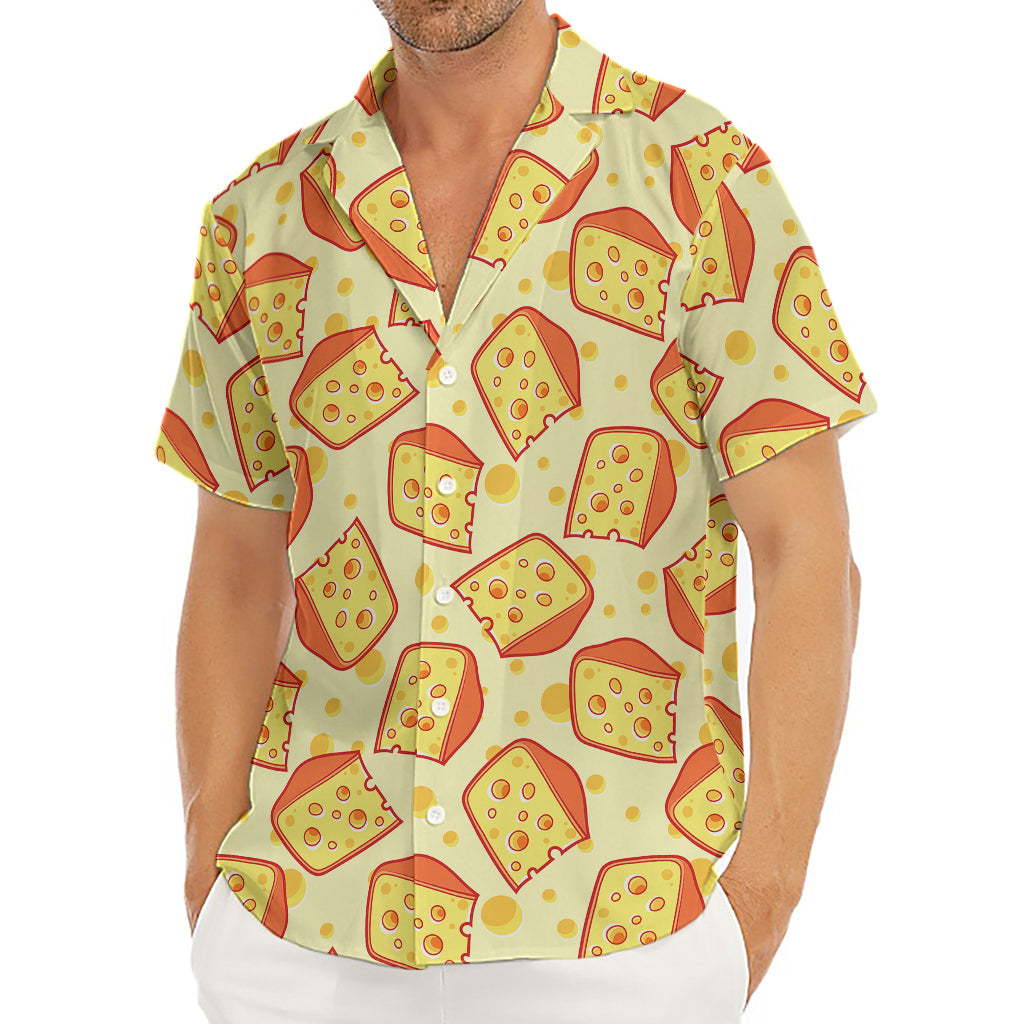 Slice Of Cheese Pattern Print Men's Deep V-Neck Shirt