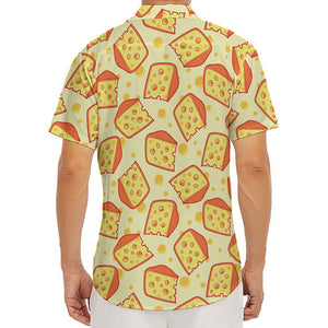 Slice Of Cheese Pattern Print Men's Deep V-Neck Shirt