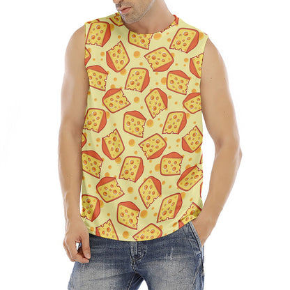 Slice Of Cheese Pattern Print Men's Fitness Tank Top