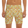 Slice Of Cheese Pattern Print Men's Long Boxer Briefs