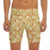 Slice Of Cheese Pattern Print Men's Long Boxer Briefs