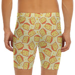 Slice Of Cheese Pattern Print Men's Long Boxer Briefs