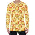 Slice Of Cheese Pattern Print Men's Long Sleeve T-Shirt