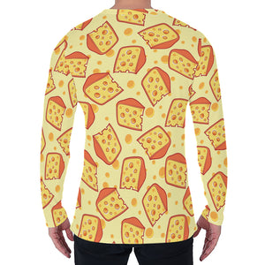 Slice Of Cheese Pattern Print Men's Long Sleeve T-Shirt