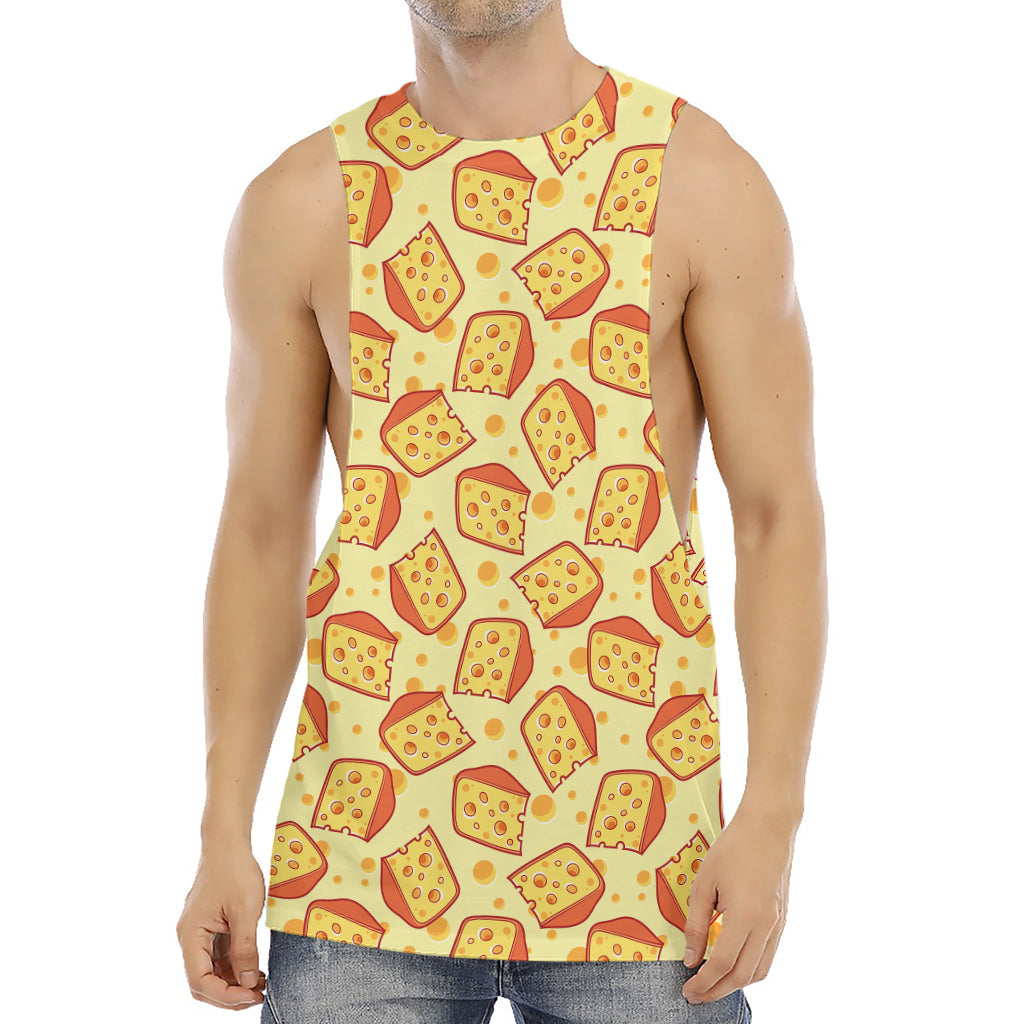 Slice Of Cheese Pattern Print Men's Muscle Tank Top