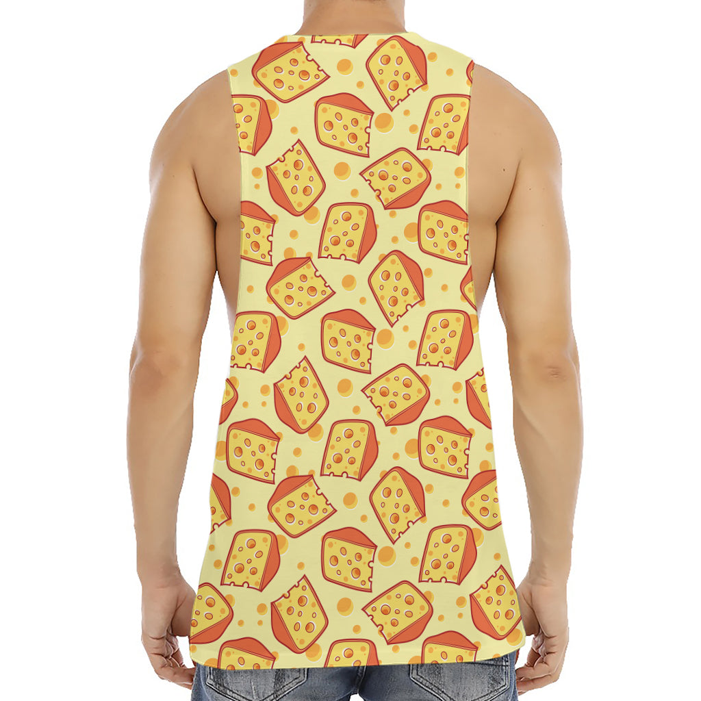 Slice Of Cheese Pattern Print Men's Muscle Tank Top