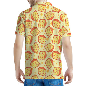 Slice Of Cheese Pattern Print Men's Polo Shirt