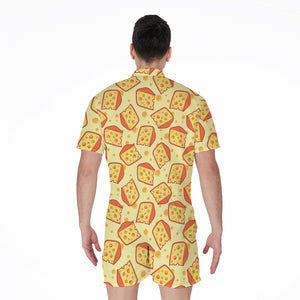 Slice Of Cheese Pattern Print Men's Rompers