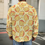 Slice Of Cheese Pattern Print Men's Shirt Jacket