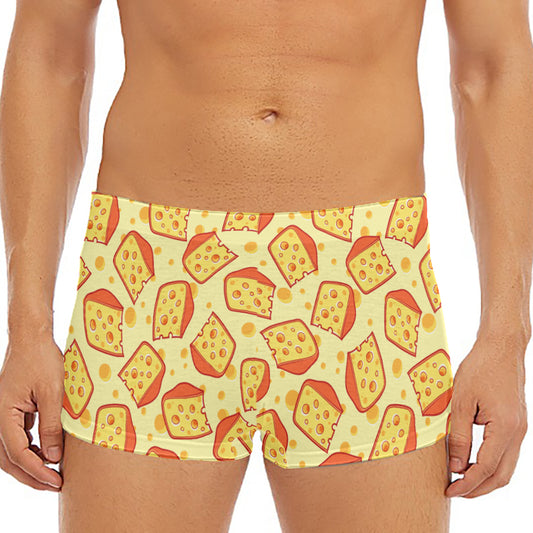 Slice Of Cheese Pattern Print Men's Short Boxer Briefs