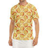 Slice Of Cheese Pattern Print Men's Short Sleeve Rash Guard