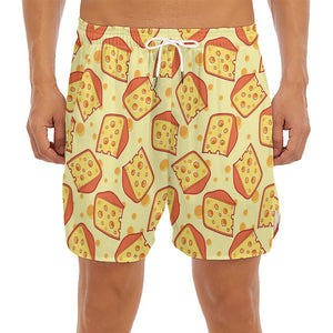 Slice Of Cheese Pattern Print Men's Split Running Shorts