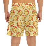 Slice Of Cheese Pattern Print Men's Split Running Shorts