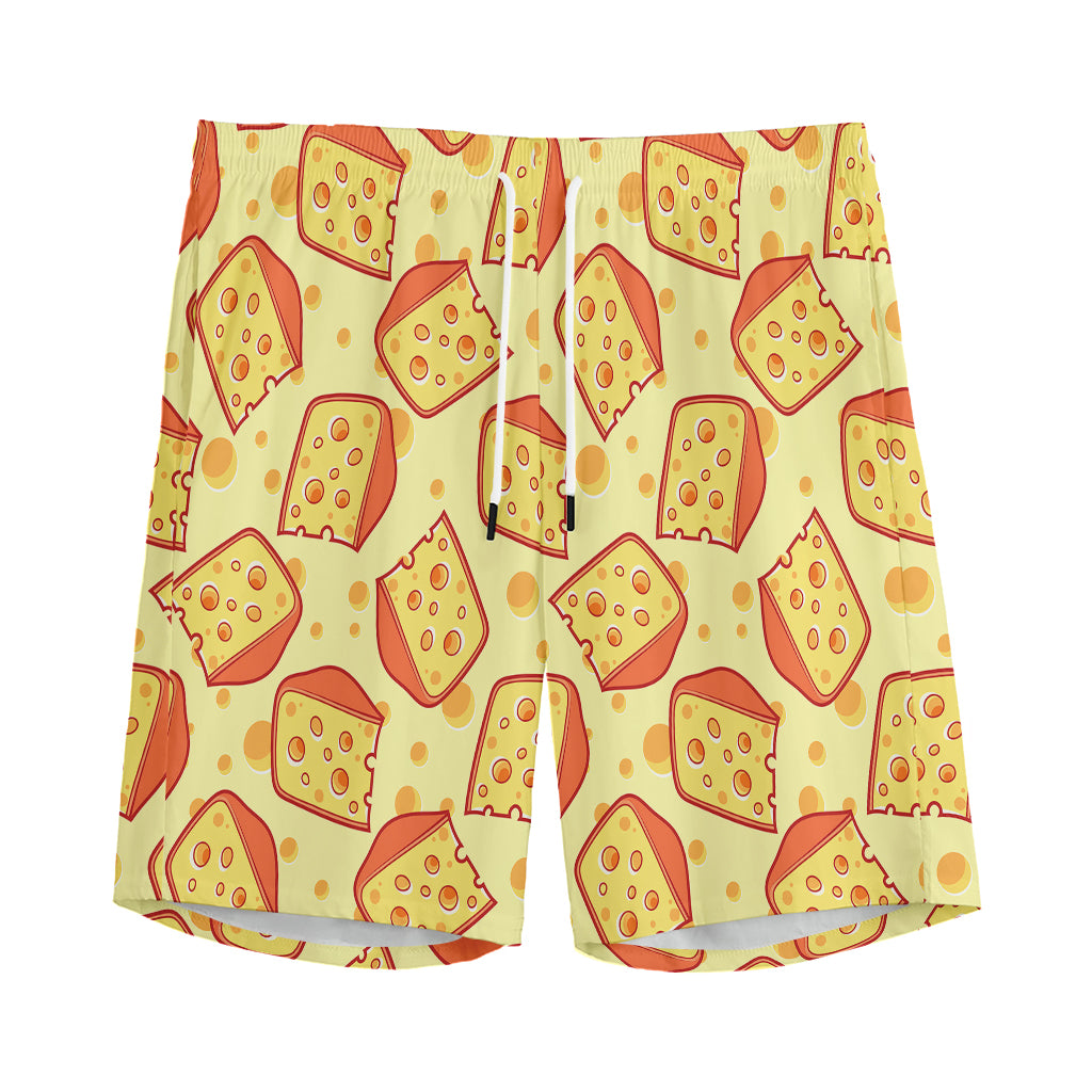 Slice Of Cheese Pattern Print Men's Sports Shorts