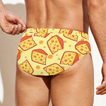 Slice Of Cheese Pattern Print Men's Swim Briefs